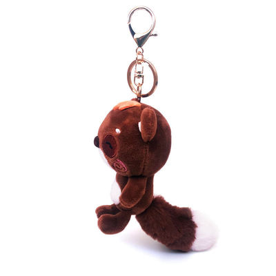 Giocattoli a catena chiave molli su ordinazione Mini Stuffed Animal Keychain della peluche dell'orso arancio sveglio