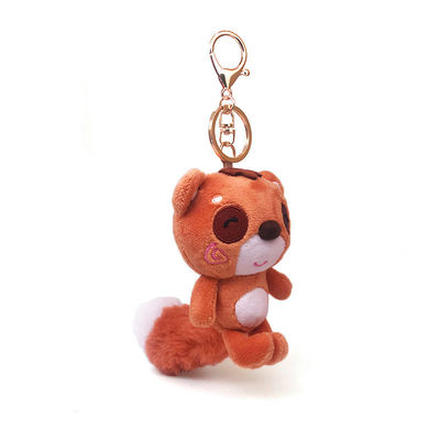 Giocattoli a catena chiave molli su ordinazione Mini Stuffed Animal Keychain della peluche dell'orso arancio sveglio