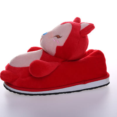 decorazione molle della casa della peluche delle pantofole del fumetto della peluche rosa-rosso di Fox di 30cm