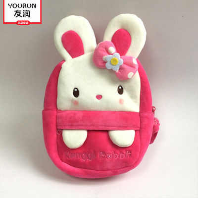 Bambini svegli Mini Schoolbag della borsa della peluche del fumetto dell'OEM del coniglio dello zaino rosa della peluche