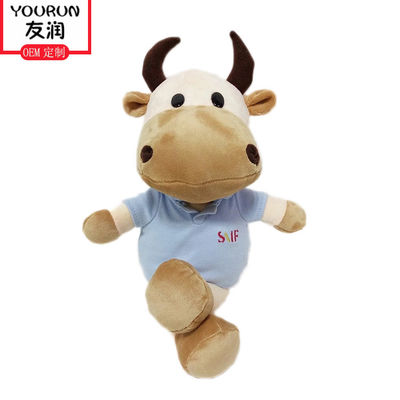 Mucca del fumetto della bambola della peluche della mucca dello zodiaco la piccola ha farcito i giocattoli animali della peluche