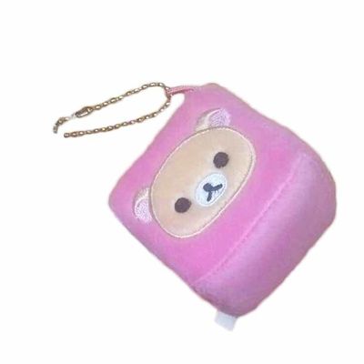 La catena chiave della peluche dell'orso di rosa del quadrato ha farcito i widget del pendente della bambola personalizza