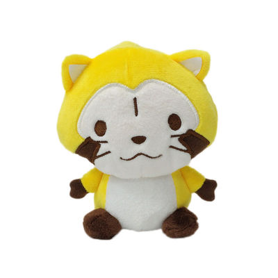 zibetto giallo Cat Stuffed Animal dei giocattoli animali su ordinazione della peluche del ricamo di 25cm