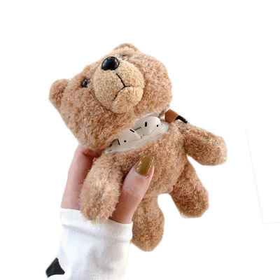Peluche protettiva della cassa della cuffia avricolare di Teddy Bear Doll Apple Wireless