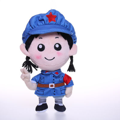 giocattoli della peluche della bambola della ragazza della peluche dell'uniforme militare blu-chiaro di 25cm brevi