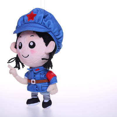 giocattoli della peluche della bambola della ragazza della peluche dell'uniforme militare blu-chiaro di 25cm brevi