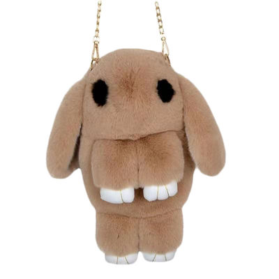 Zaino lanciato marrone chiaro Rex Rabbit Bunny Plush Bag del coniglio della peluche