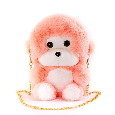 borsa su ordinazione della peluche della peluche di 25cm della scimmia dello zaino del regalo sveglio della ragazza con la catena del metallo