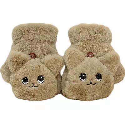 Gli studenti scrivono in dito adorabile Flip Housework Plush Glove dell'inverno mezzo