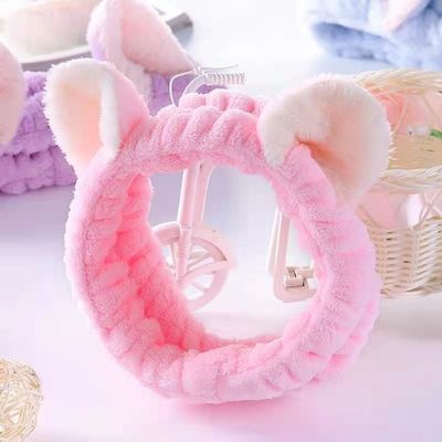 Banda sveglia Toy Accessories molle dei capelli della peluche della fascia di Cat Ears Simple Makeup Plush