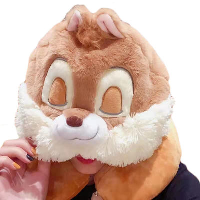 Decorazione sveglia della casa della peluche della peluche della peluche del collo del cuscino dell'automobile a forma di U incappucciata portatile di viaggio