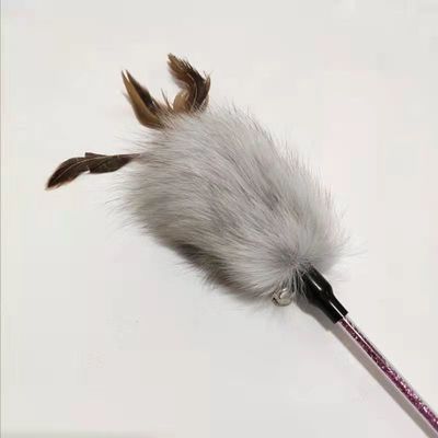 Peluche di presa in giro Cat Toy Fox Feather Plush Teasing Cat Stick With Handle dell'animale domestico