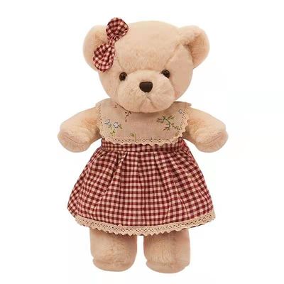 OEM coccolo rosso di Teddy Bear Soft Toy Bear 30cm della gonna di plaid