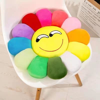 i giocattoli della peluche farciti girasole variopinto di 35*35cm appoggiano il cuscino della sedia dell'ufficio