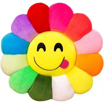 i giocattoli della peluche farciti girasole variopinto di 35*35cm appoggiano il cuscino della sedia dell'ufficio