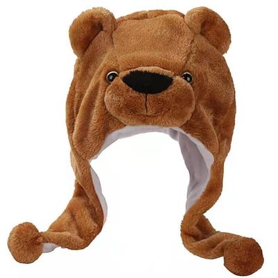 Cappello dell'orso della peluche del copricapo dei bambini animali lanuginosi del cappello di prestazione di asilo