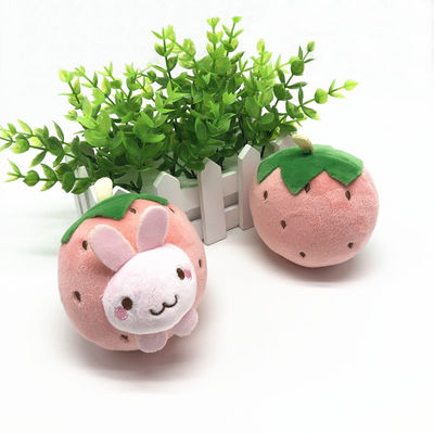 giocattoli a catena chiave della peluche del fronte animale della fragola del fumetto di 10cm per le chiavi dell'automobile