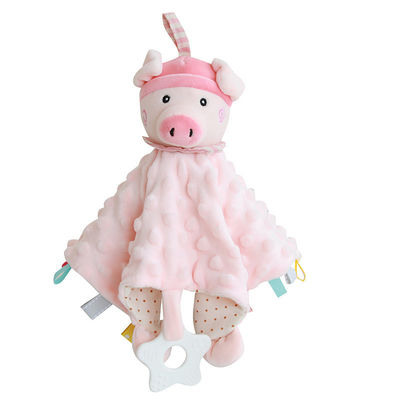 Asciugamano della saliva del bambino della peluche di Toy Non Shedding Animal Shaped della peluche della saliva del fumetto del cotone