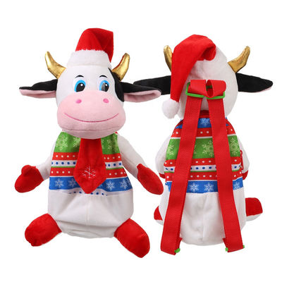 3D che modella lo zaino della peluche della mucca di Natale di 30cm per i bambini