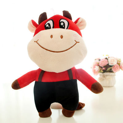 Bambola della peluche della mucca dello zodiaco di EN71 30cm Skin Friendly Company