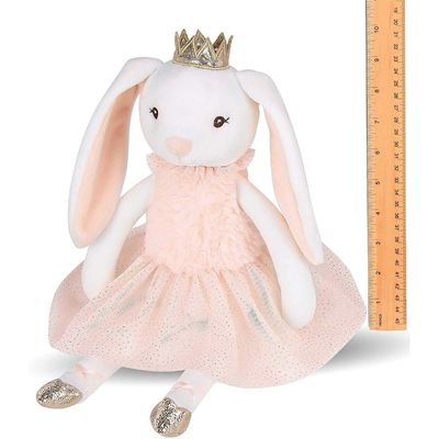 Peluche rosa Toy In Short Skirt del coniglio delle orecchie lunghe brillanti della corona