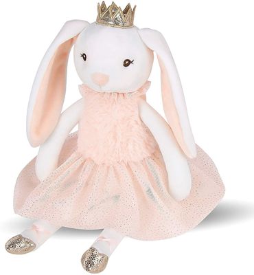 Peluche rosa Toy In Short Skirt del coniglio delle orecchie lunghe brillanti della corona