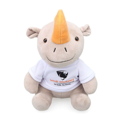 peluche realistica Toy For Baby di rinoceronte del materiale da otturazione del cotone del polipropilene di 25cm