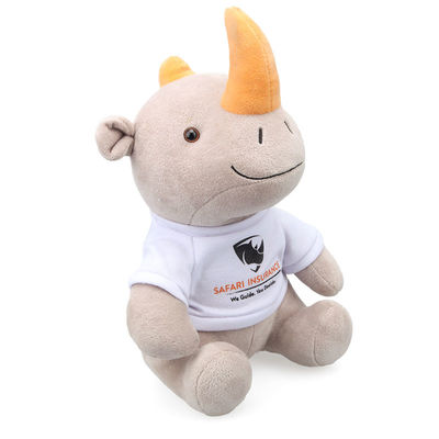 peluche realistica Toy For Baby di rinoceronte del materiale da otturazione del cotone del polipropilene di 25cm