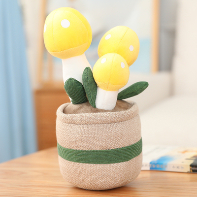 Il fiore conservato in vaso di breve simulazione della peluche ha farcito i giocattoli ISO9001 per la decorazione domestica