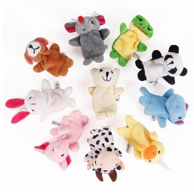 Burattini animali del dito del fumetto standard della peluche di EN71 ASTM