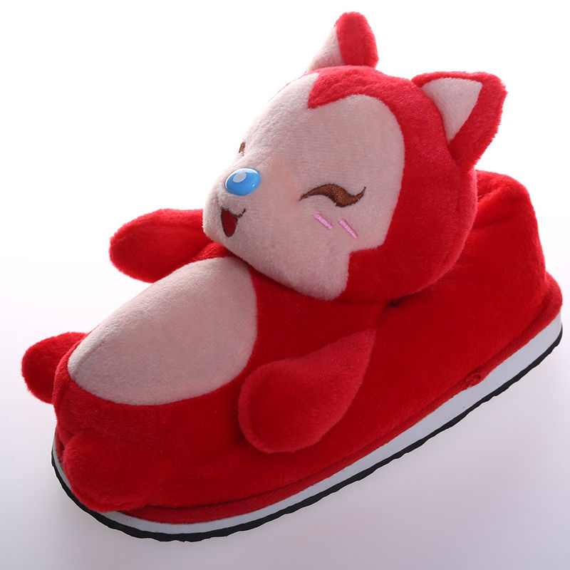 decorazione molle della casa della peluche delle pantofole del fumetto della peluche rosa-rosso di Fox di 30cm