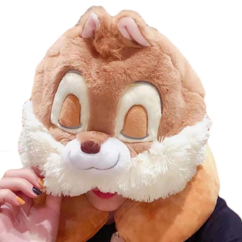 Decorazione sveglia della casa della peluche della peluche della peluche del collo del cuscino dell'automobile a forma di U incappucciata portatile di viaggio