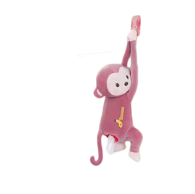 Il cartone d'attaccatura adorabile della scimmia della peluche ha messo la decorazione interna della casa della peluche dell'automobile