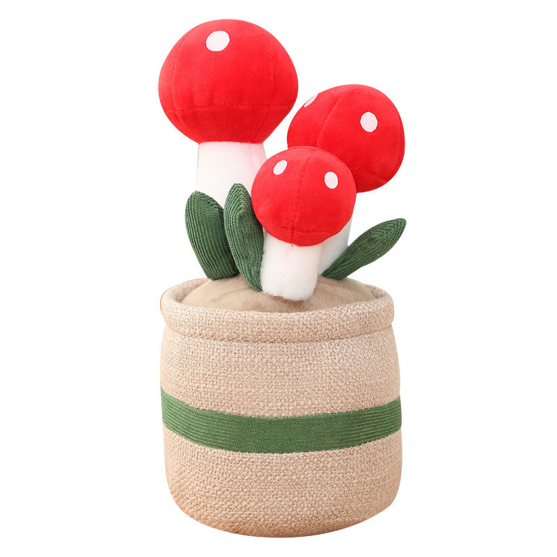 Il fiore conservato in vaso di breve simulazione della peluche ha farcito i giocattoli ISO9001 per la decorazione domestica