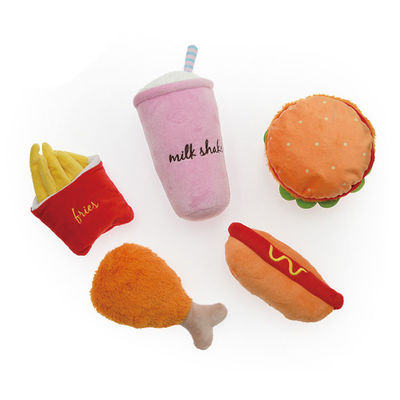 L'alimento interattivo ODM/dell'OEM ha modellato il giocattolo stridulo del cane della peluche